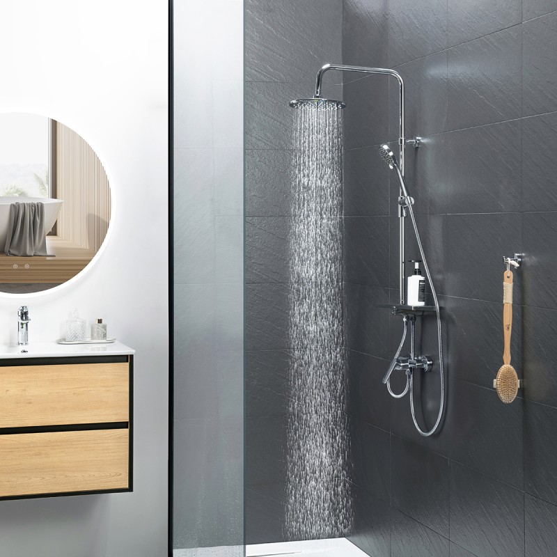 Colonne de douche chrome avec tablette KIRA - Colonne de douche - Bain-bain