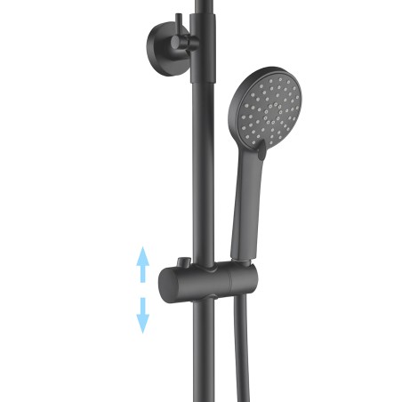 Colonne de douche Noir Mat thermostatique YLO - Accueil - Bain-bain