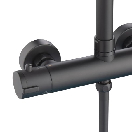 Colonne de douche Noir Mat thermostatique YLO - Accueil - Bain-bain