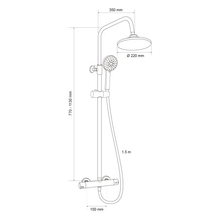 Colonne de douche Noir Mat thermostatique YLO - Accueil - Bain-bain