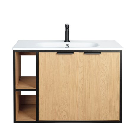 Meuble sous vasque prémonté 2 portes avec niches 80 cm - STIV - Meubles sous vasque - Bain-bain