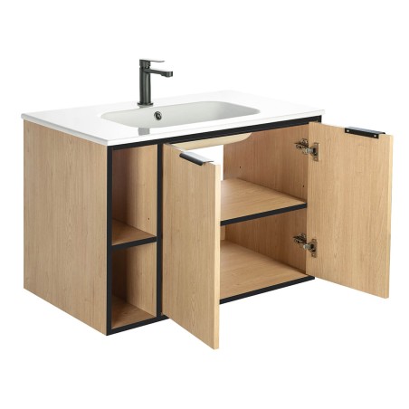 Meuble sous vasque prémonté 2 portes avec niches 80 cm - STIV - Meubles sous vasque - Bain-bain
