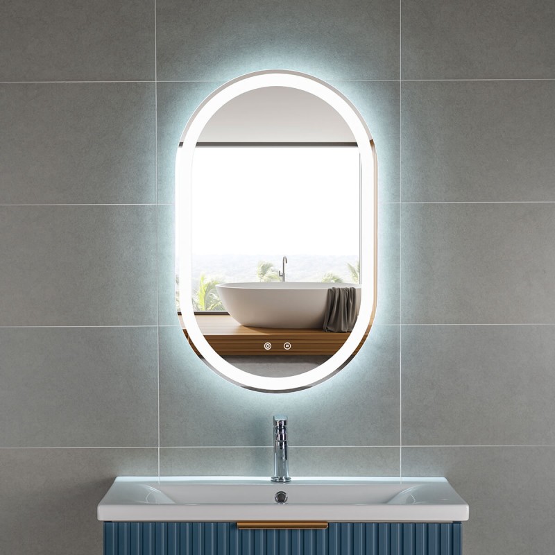 Miroir LED ovale 50x80Cm - POLY - Miroir LED - Bain-bain