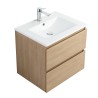 Ensemble meuble 60 bois-Vasque résine-Miroir POLY - Ensemble Meuble + Vasque + Miroir - Bain-bain