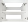 Pack meuble strié 60 blanc 2 portes-Vasque céramique -Robinet chromé - Pack Meuble + Vasque + Robinet - Bain-bain