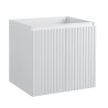 Pack meuble strié 60 blanc 2 portes-Vasque céramique-Robinet noir - Pack Meuble + Vasque + Robinet - Bain-bain