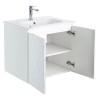 Pack meuble motif losange 60 blanc 2 portes-Vasque résine-Robinet chromé - Pack Meuble + Vasque + Robinet - Bain-bain