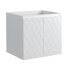 Pack meuble motif losange 60 blanc 2 portes-Vasque résine-Robinet chromé - Pack Meuble + Vasque + Robinet - Bain-bain