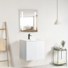 Pack meuble motif losange 60 blanc 2 portes-Vasque résine-Robinet noir - Pack Meuble + Vasque + Robinet - Bain-bain