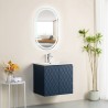 Pack meuble motif losange 60 bleu 2 portes-Vasque résine-Robinet chromé - Pack Meuble + Vasque + Robinet - Bain-bain