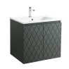 Pack meuble motif losange 60 gris 2 portes-Vasque résine-Robinet chromé - Pack Meuble + Vasque + Robinet - Bain-bain