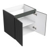 Ensemble meuble strié 60 gris 2 portes-Vasque résine-Miroir ELY - Ensemble Meuble + Vasque + Miroir - Bain-bain