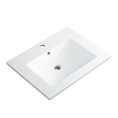 Ensemble meuble strié 60 gris 2 portes-Vasque résine-Miroir ELY - Ensemble Meuble + Vasque + Miroir - Bain-bain