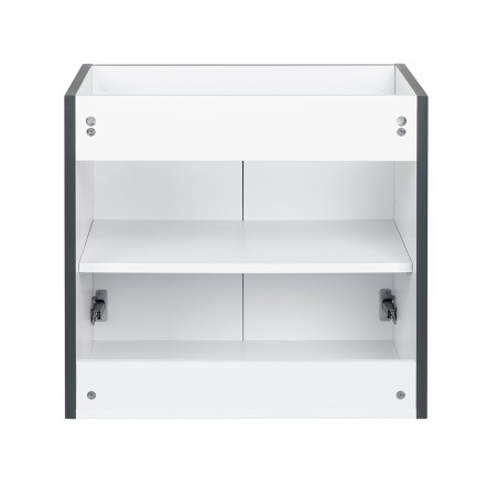 Ensemble meuble strié 60 gris 2 portes-Vasque résine-Miroir ELY - Ensemble Meuble + Vasque + Miroir - Bain-bain