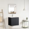 Ensemble meuble motif losange 60 gris 2 portes-Vasque résine-Miroir ELY - Ensemble Meuble + Vasque + Miroir - Bain-bain