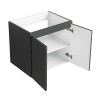 Ensemble meuble motif losange 60 gris 2 portes-Vasque résine-Miroir ELY - Ensemble Meuble + Vasque + Miroir - Bain-bain