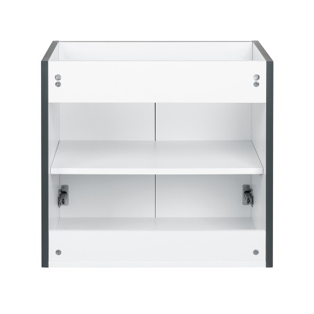 Ensemble meuble motif losange 60 gris 2 portes-Vasque résine-Miroir ELY - Ensemble Meuble + Vasque + Miroir - Bain-bain