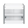 Ensemble meuble motif losange 60 gris 2 portes-Vasque résine-Miroir ELY - Ensemble Meuble + Vasque + Miroir - Bain-bain