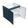 Pack meuble motif losange 60 bleu 2 portes-Vasque résine-Robinet chromé-Miroir JOY - Pack Meuble + Vasque + Robinet + Miroir ...