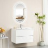 Ensemble meuble 80 blanc-Vasque céramique-Miroir POLY - Ensemble Meuble + Vasque + Miroir - Bain-bain