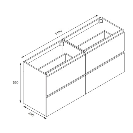 Meuble sous vasque double prémonté 120cm - SAYA - Meubles sous vasque - Bain-bain