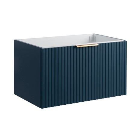 Ensemble meuble strié 80 bleu 1 tiroir-Vasque céramique - Ensemble Meuble + Vasque - Bain-bain