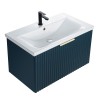 Ensemble meuble strié 80 bleu 1 tiroir-Vasque céramique - Ensemble Meuble + Vasque - Bain-bain Ensemble meuble strié 80 bleu 1 tiroir-Vasque céramique - Ensemble Meuble + Vasque - Bain-bain