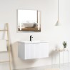 Ensemble meuble strié 80 blanc 1 tiroir-Vasque céramique-Miroir ELY - Ensemble Meuble + Vasque + Miroir - Bain-bain
