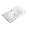 Pack meuble strié 80 blanc 1 tiroir-Vasque résine-Robinet chromé-Miroir ELY - Pack Meuble + Vasque + Robinet + Miroir - Bain-...