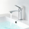 Pack meuble strié 80 bleu 1 tiroir-Vasque résine-Robinet chromé-Miroir POLY - Pack Meuble + Vasque + Robinet + Miroir - Bain-...
