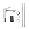 Pack meuble strié 80 bleu 1 tiroir-Vasque résine-Robinet chromé-Miroir POLY - Pack Meuble + Vasque + Robinet + Miroir - Bain-...