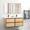 Pack meuble 120 bois détail noir-Vasque résine-Robinets noir-Miroirs ELY - Pack Meuble + Vasque + Robinet + Miroir - Bain-bain