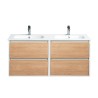 Pack meuble 120 blanc effet bois-Vasque céramique-Robinets chromé-Miroirs JOY - Pack Meuble + Vasque + Robinet + Miroir - Bai...