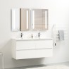 Pack meuble 120 blanc-Vasque résine-Robinets chromé-Miroirs ELY - Pack Meuble + Vasque + Robinet + Miroir - Bain-bain