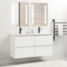 Pack meuble 120 blanc-Vasque céramique-Robinets noir-Miroirs ELY - Pack Meuble + Vasque + Robinet + Miroir - Bain-bain