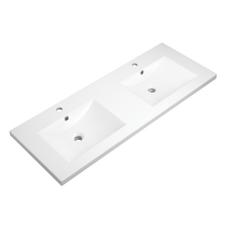 Ensemble meuble 120 bois détail noir-Vasque résine-Miroirs RIMA - Ensemble Meuble + Vasque + Miroir - Bain-bain