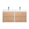 Ensemble meuble 120 blanc effet bois-Vasque résine-Miroirs ELY - Ensemble Meuble + Vasque + Miroir - Bain-bain
